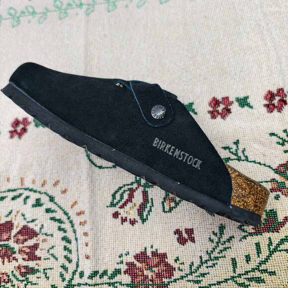 NWT Women's Black Suede Birkenstock Boston Shoes - Narrow Fit - Picture 5 of 7